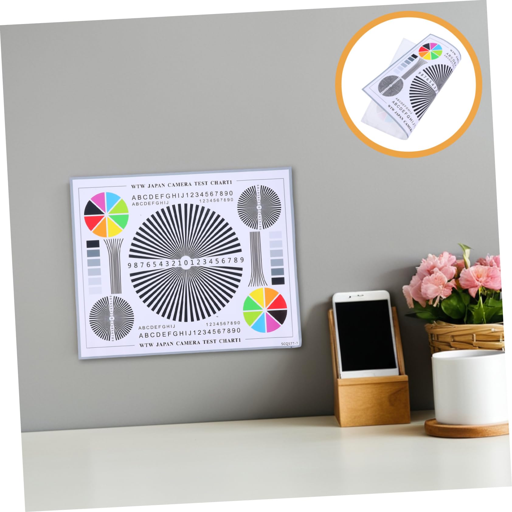 Tofficu Outil D'étalonnage Mise au Point CCTV pour Caméra Réseau Carte de Chromatographie en Papier Solide et Image Claire pour Usage Intérieur et Extérieur