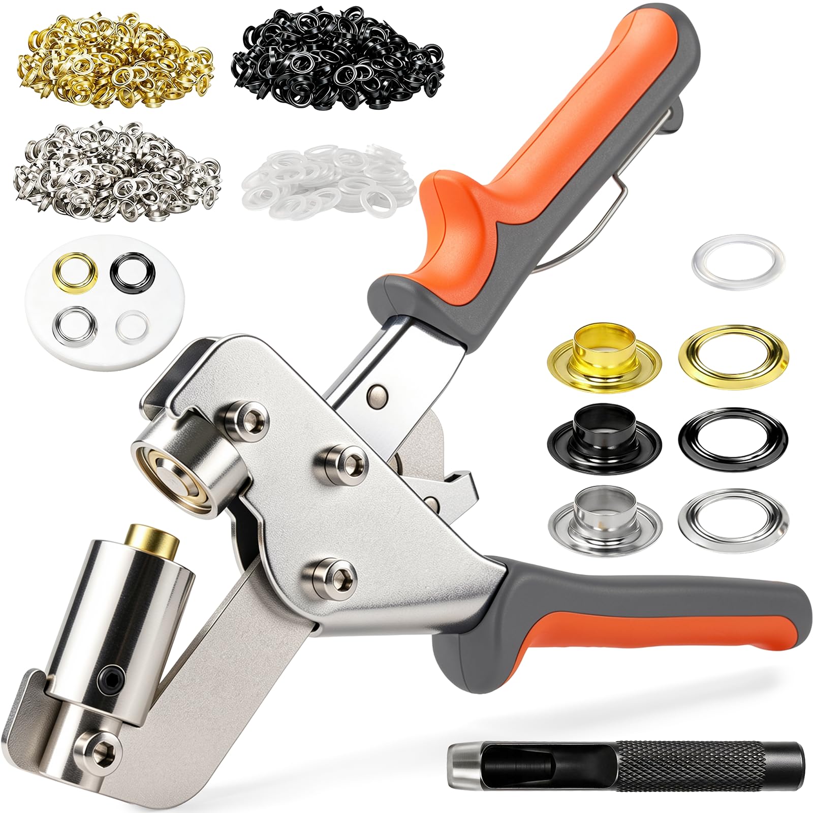 Yirilan Eyelet Punch Kit, 10 mm Grommet Kit with 300 Metal Eyelets