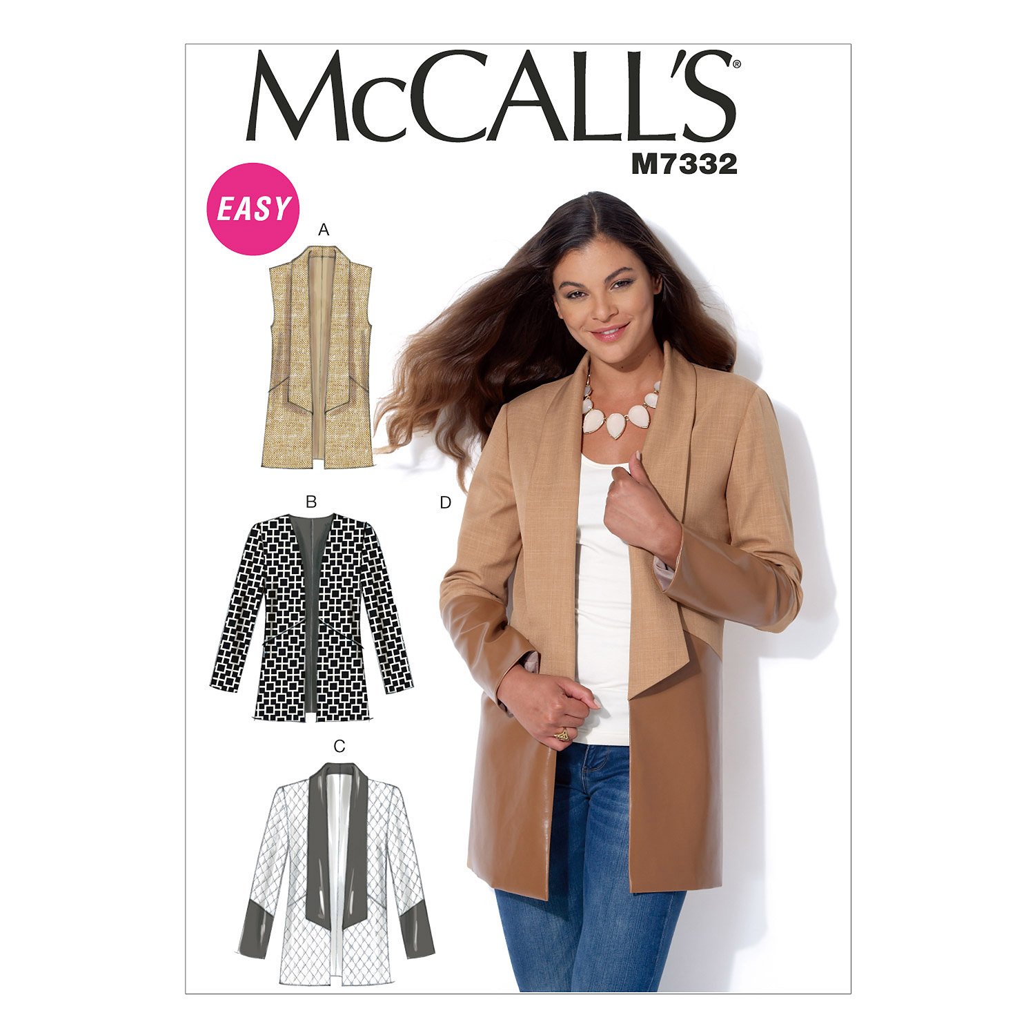 Amazon.com: McCall's Patterns M7332 Misses' Open Front Vest