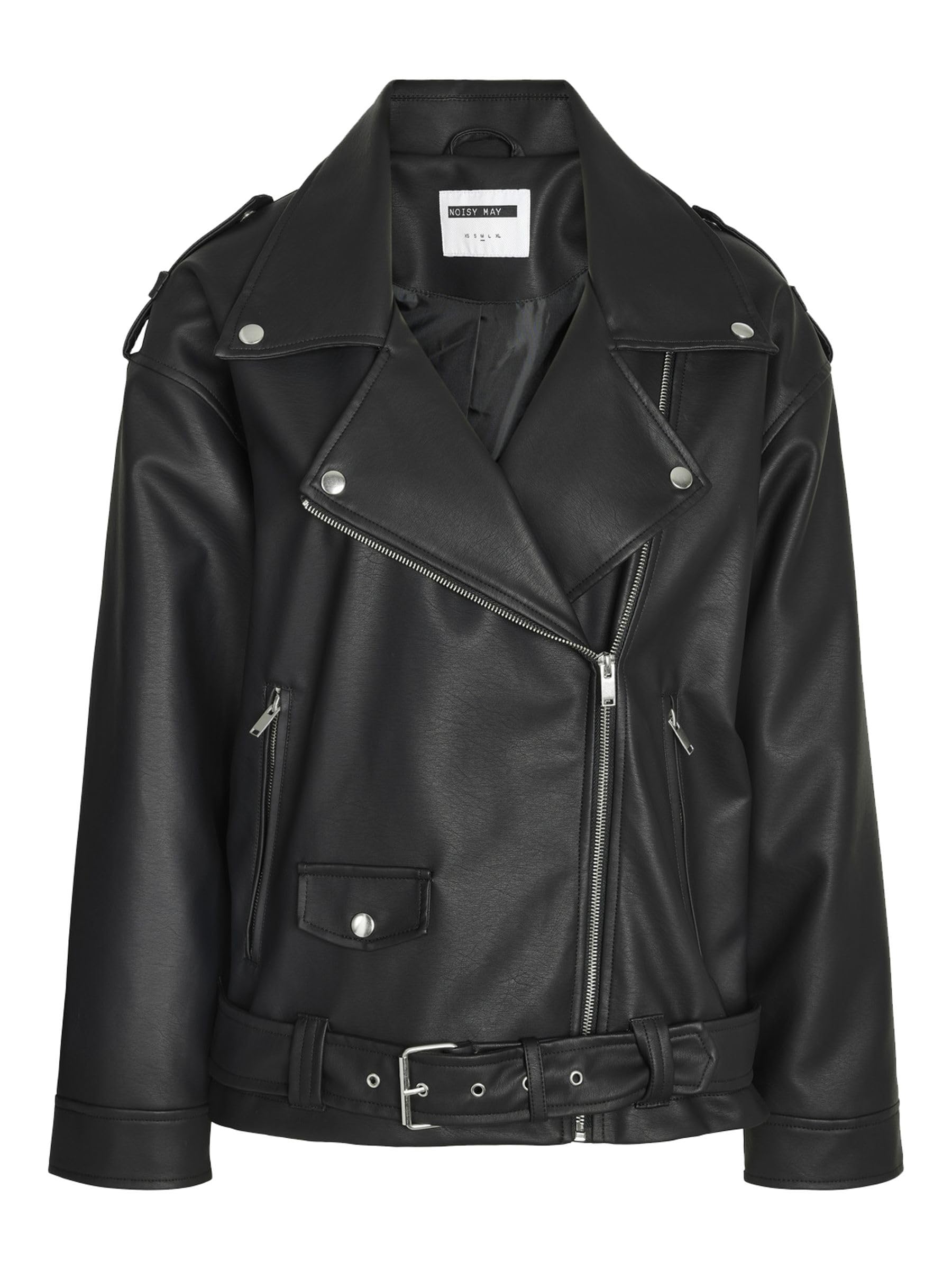 NOISY MAY NMPAULINA OVERSIZE BIKER JACKET NOOS, Giacca in ecopelle Donna, Black, S