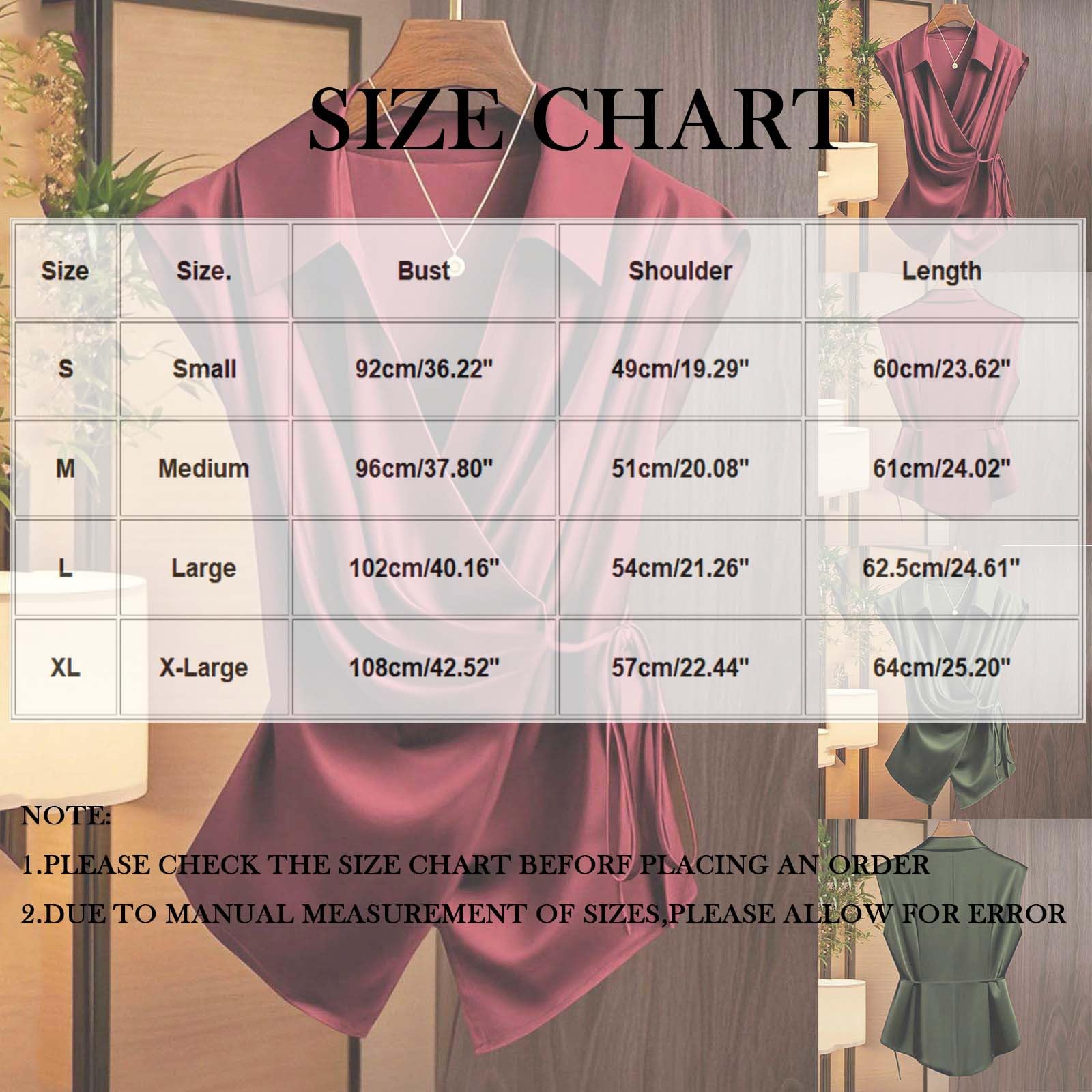 Womens V Neck Satin Blouse Wrap Tie Side Sleeveless Shirt Spring Summer Elegant Business Casual Tops 2026 — view 4