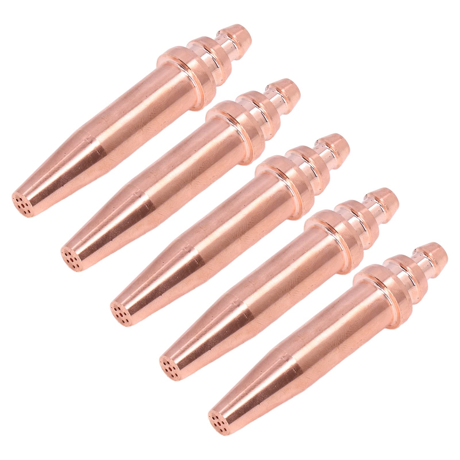 Puntas de corte de acetileno Boquilla de cobre de alto rendimiento Consumibles de antorcha para máquina cortadora de llama integrada Juego de 5 piezas con caja de almacenamiento