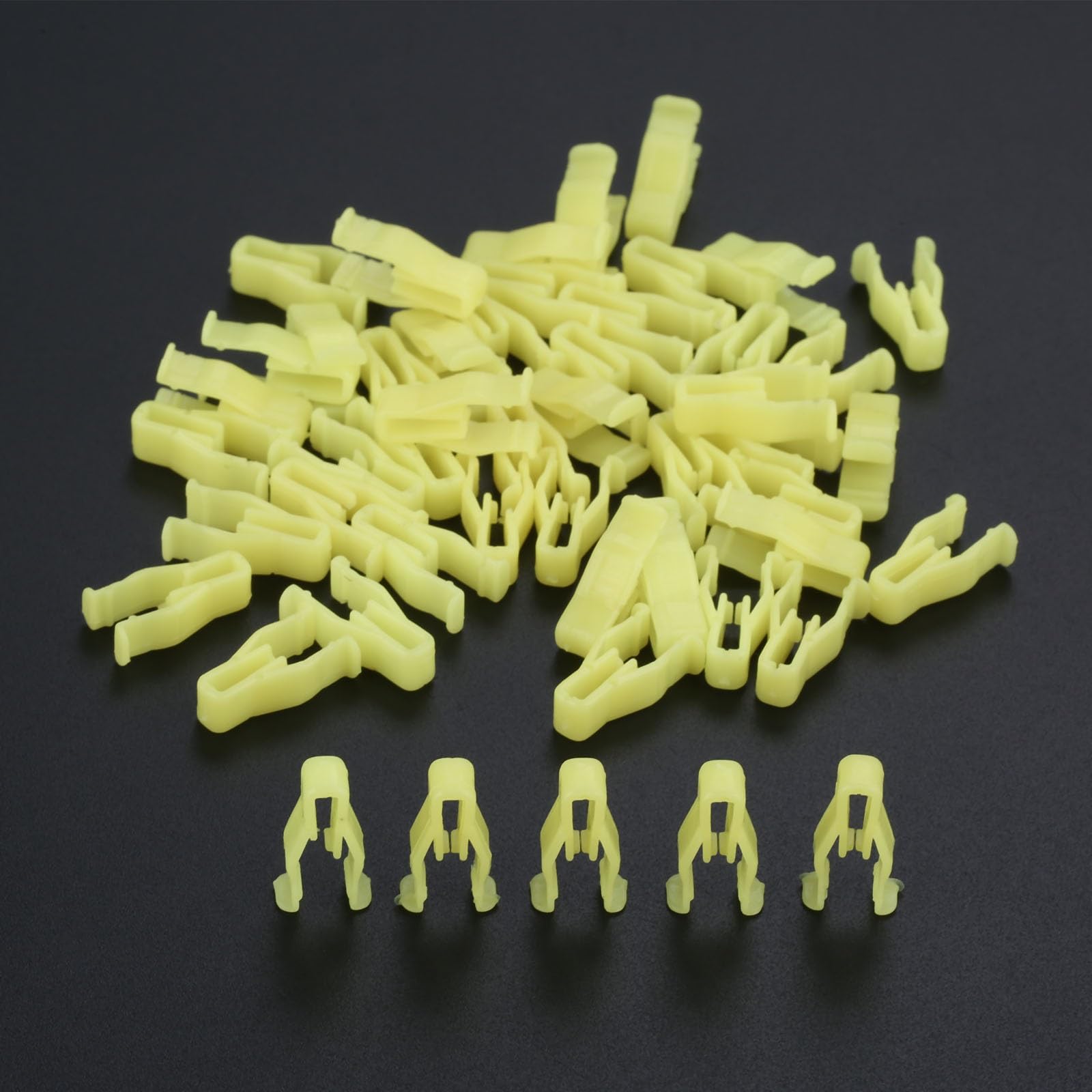 VTAIEX Clip Fasteners 50Pcs Auto Fasteners Car Control Panel Dashboard CD Player Clips Universal Plastic Fastener Clip Yellow