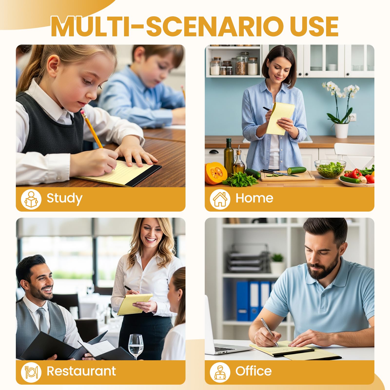 VITEVER Small Note Pads 5x8, 7 Pack Narrow Ruled Legal Pads, Perforated Lined Note Paper for Study Office