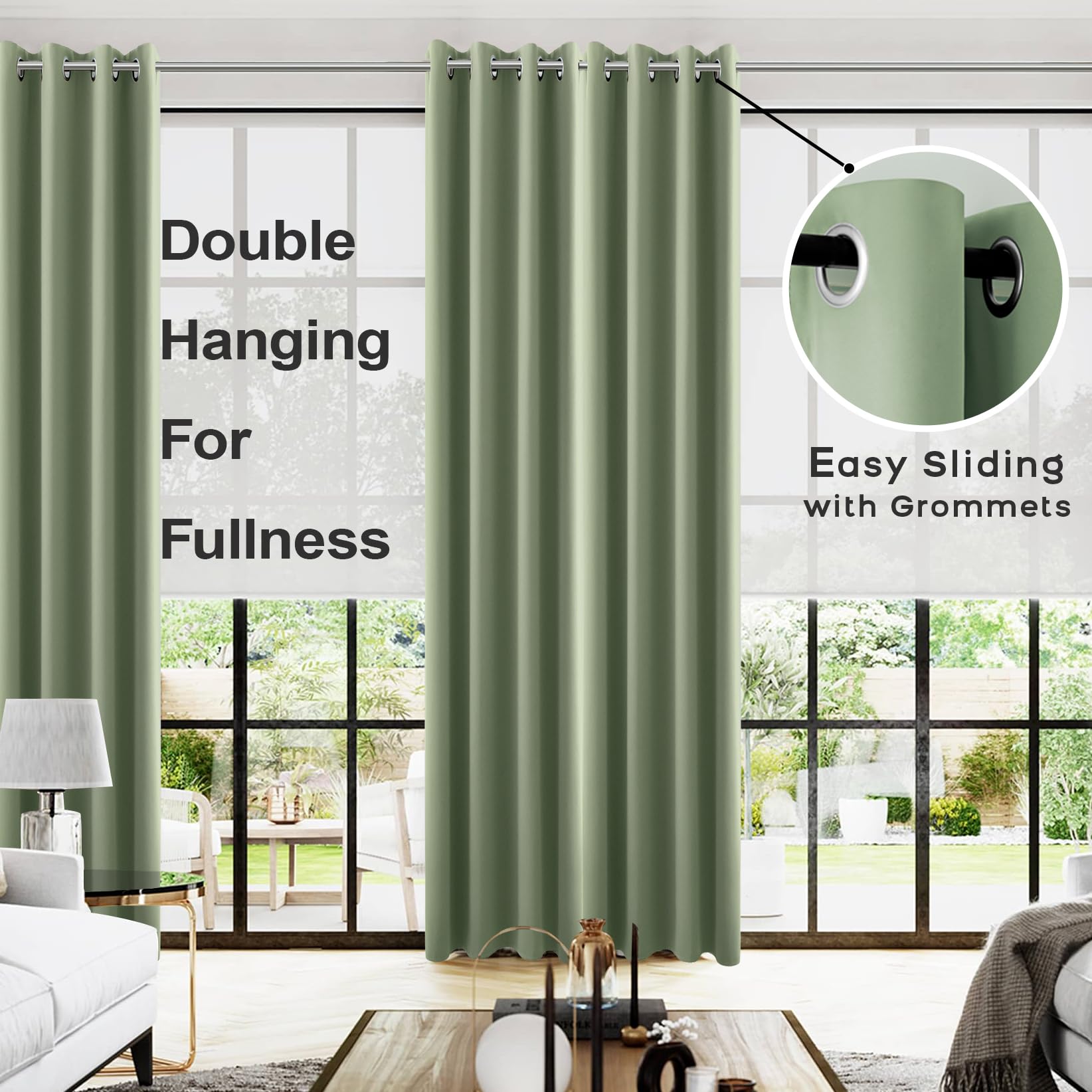 Amazon.com: KOUFALL French Country Cottage Curtains,Blackout Sage