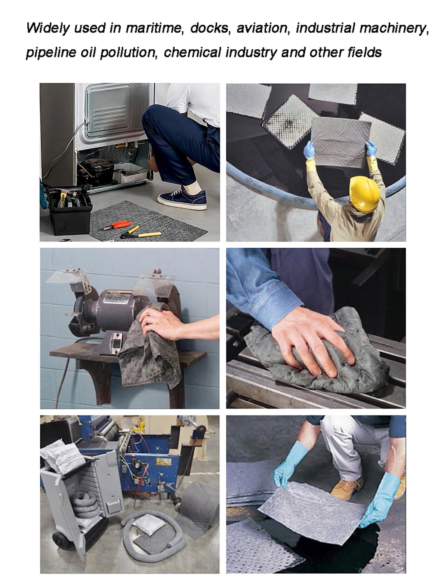 Rotolo di tappetini assorbenti in polipropilene, resistenti per assorbire olio, diesel, carburante e idrocarburi, ideale per uso marino e industriale