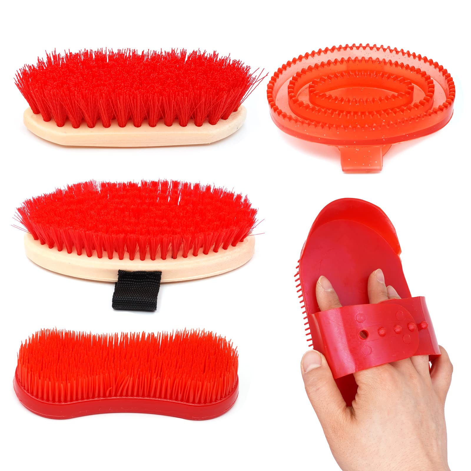 10 in 1 Kit per la Toelettatura dei Cavalli Spazzola per Cavalli Pettine Curry Spazzola per la Cura dei Cavalli Raschietto per Sudore Pettine per la Pulizia Ottima Presa