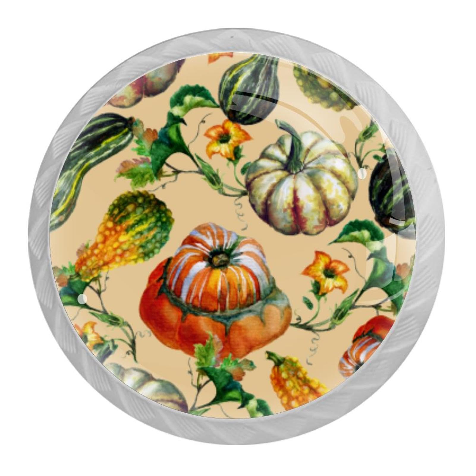 Tqmspg Multi10 4 Pieces Drawer Pulls Fall Pumpkin Door Knobs Dresser Handles For Kitchen Wardrobe Cupboard Hardware Furniture