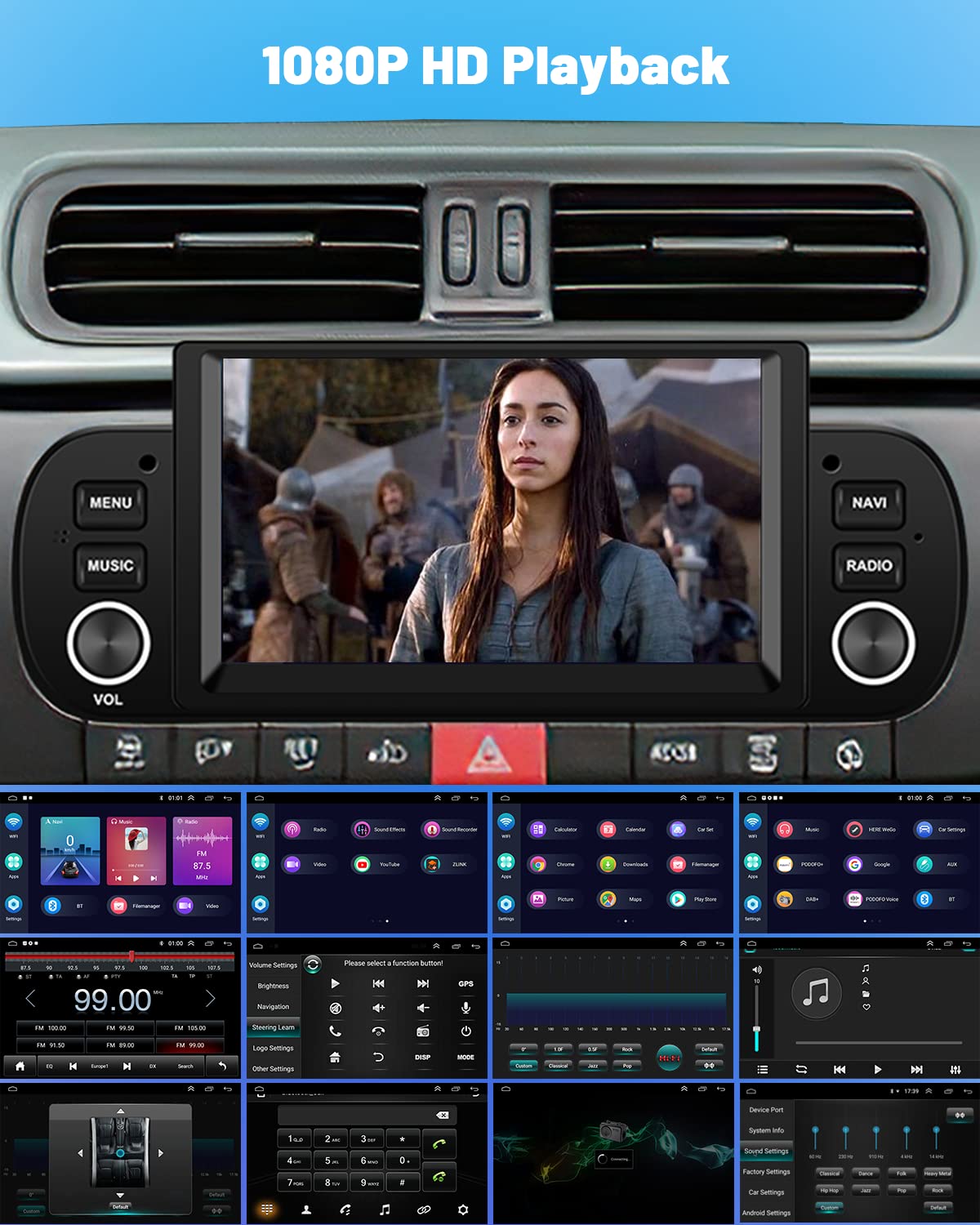 Hikity Android 15 Radio Coche para Fiat Panda 2013-2020 con Carplay Inalámbrico 6,2" Pantalla Táctil Autoradio Bluetooth con GPS Android Auto WiFi FM RDS SWC Mic Cámara Visión Trasera + Dash CAM — view 8