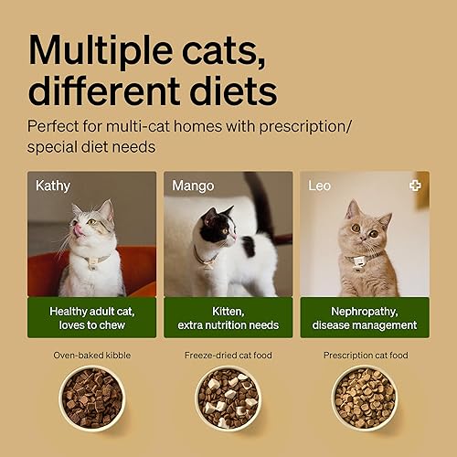 Miniatura 6 de PETLIBRO RFID Automatic Cat Feeder, Collar Tag-Activated Personalized Meals, 5G&2.4G Wi-Fi Programmable Cat Food Dispenser with Cats Recognition &