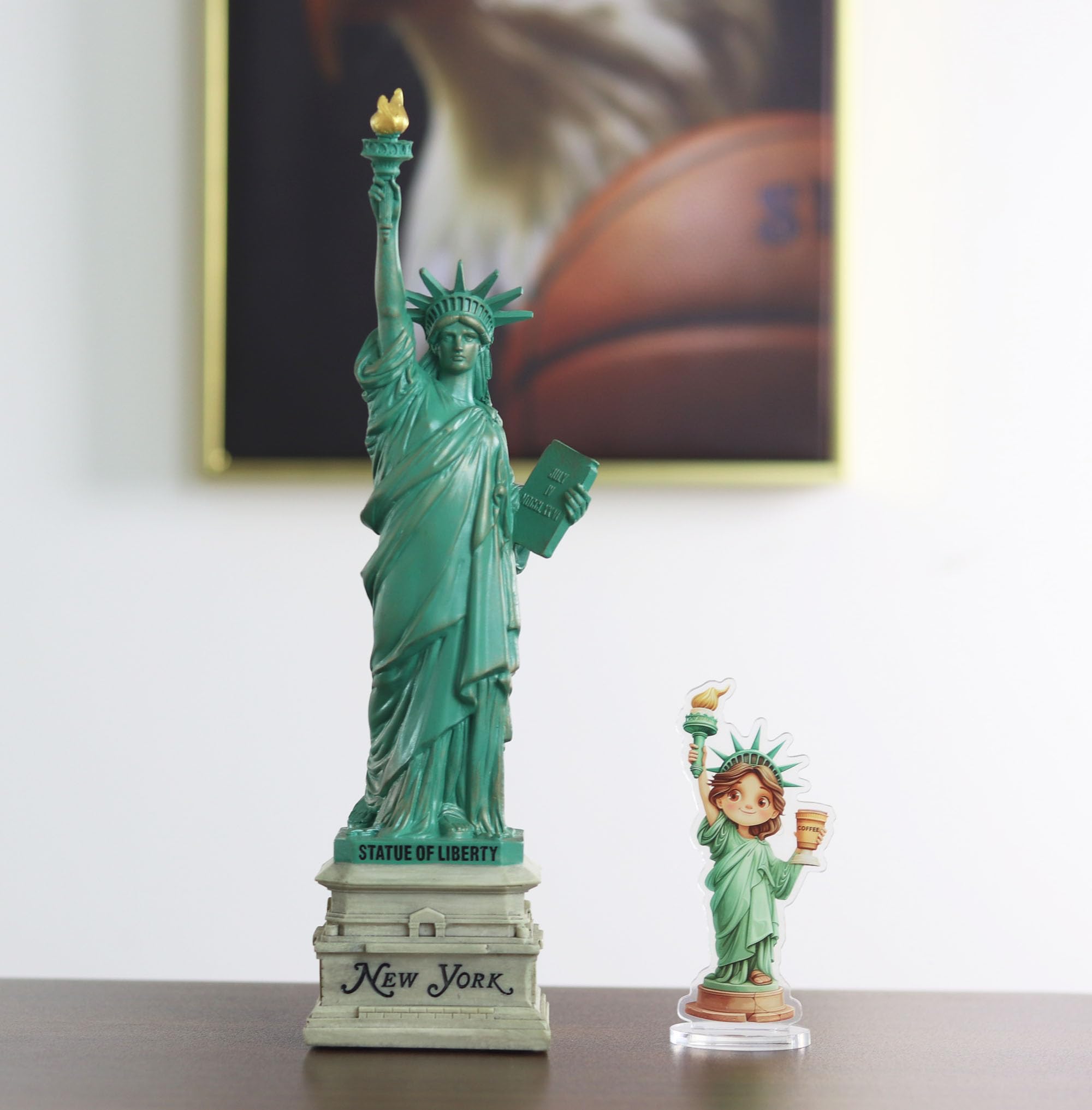 Statue of Liberty Figurine Souvenir Replica Sculpture (10.6") Home Office Bookshelf Desktop Decor New York City