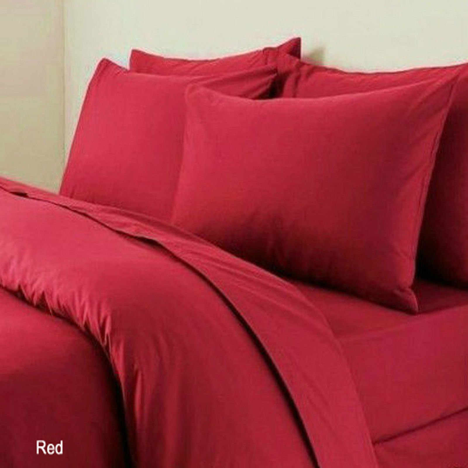 AR Textile Premium Quality Luxury Plain Dyed Poly Cotton Duvet/Quilt Cover in Single,Double,King, Super king Size, Non Iron, Easy Care Duvet Cover (Red, Single)