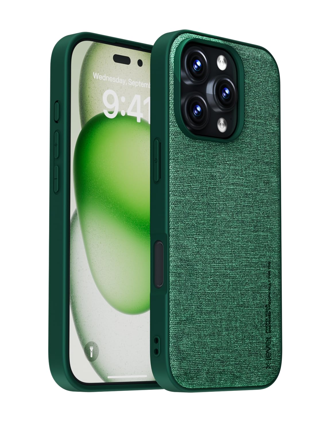 X-level for iPhone 16 Pro Max Case,Premium Slim Canvas Grain PU Leather,Soft TPU Bumper,Non-Slip Anti-Scratch Shock-Absorbent Cover for iPhone 16 Pro