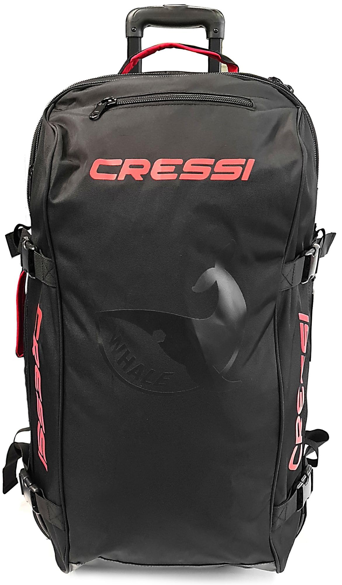 Cressi Whale Scuba Bag - Sac à Dos Trolley Semi Rigide avec roulettes, Noir, 140 L, Unisexe Adulte