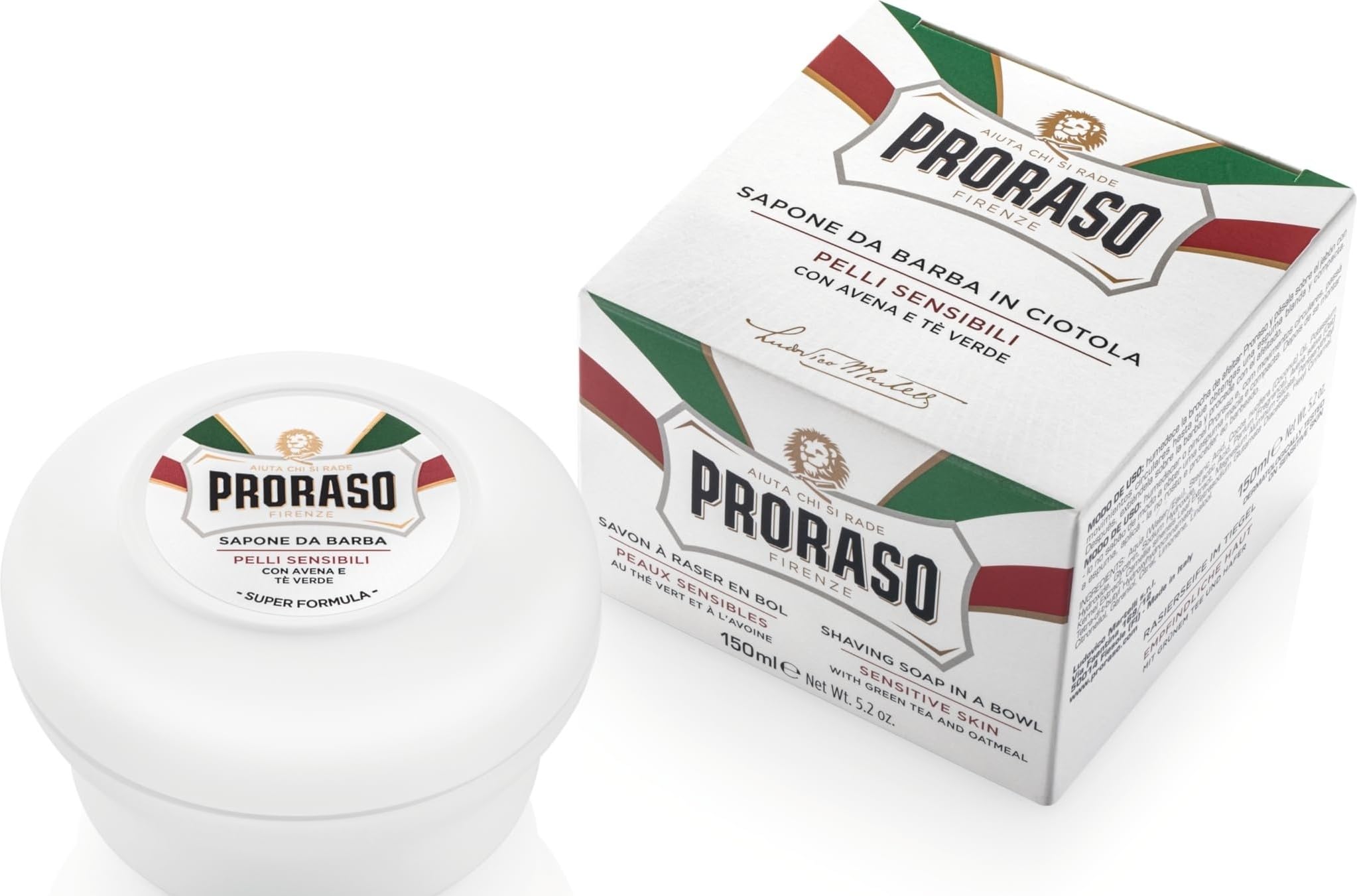 Proraso Shaving Soap in a Bowl, White, 150 ml