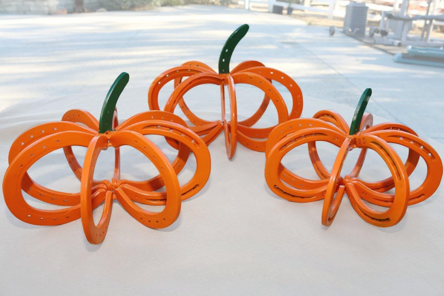 Rustic Horseshoe Pumpkin - The Heritage Forge Orange + Green / M…