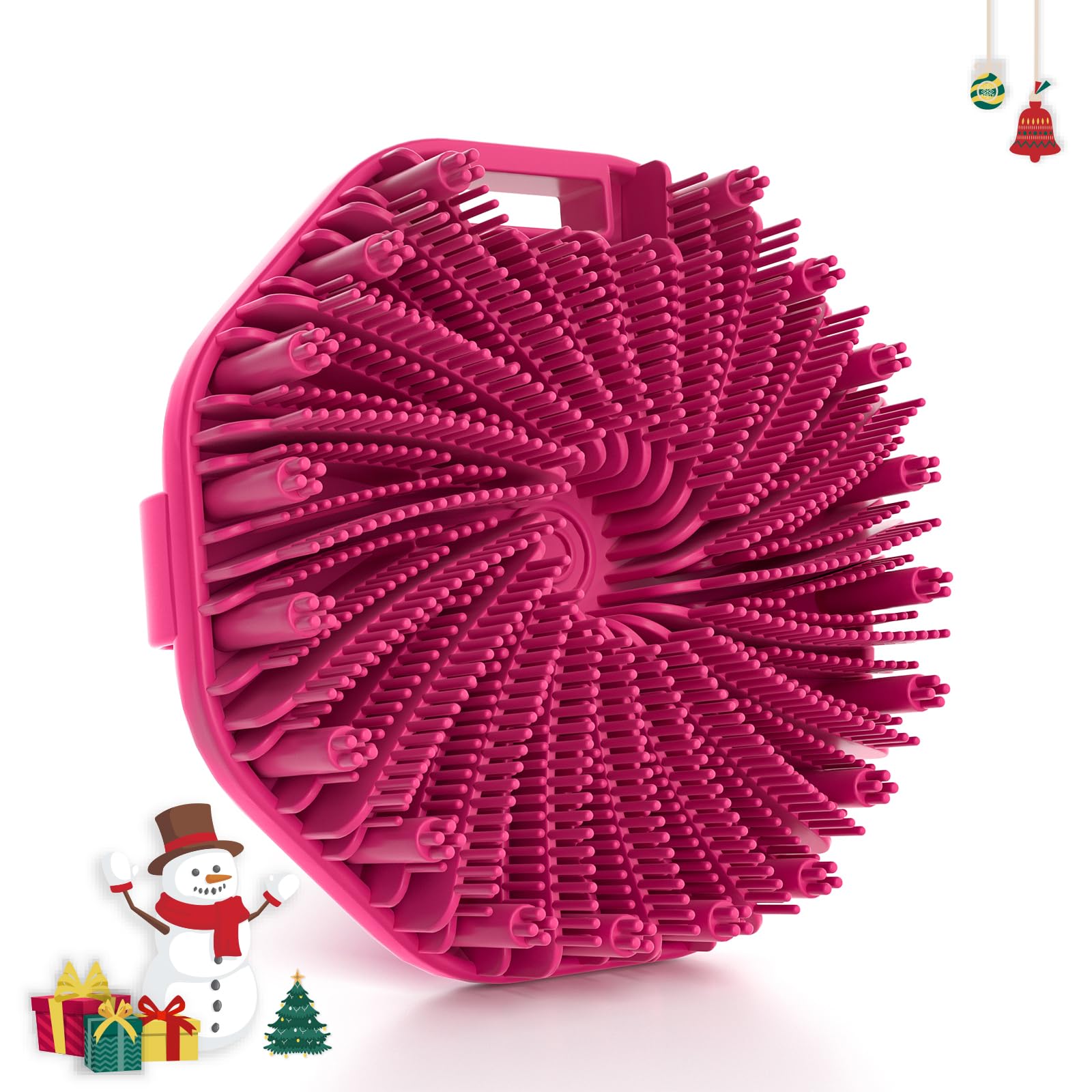 Silicone Body Scrubber, Exfoliating Body Wash Scrubbers Exfoliator, Shower Body Brush for Effective Showering Exfoliation and Gentle Massage (Red)