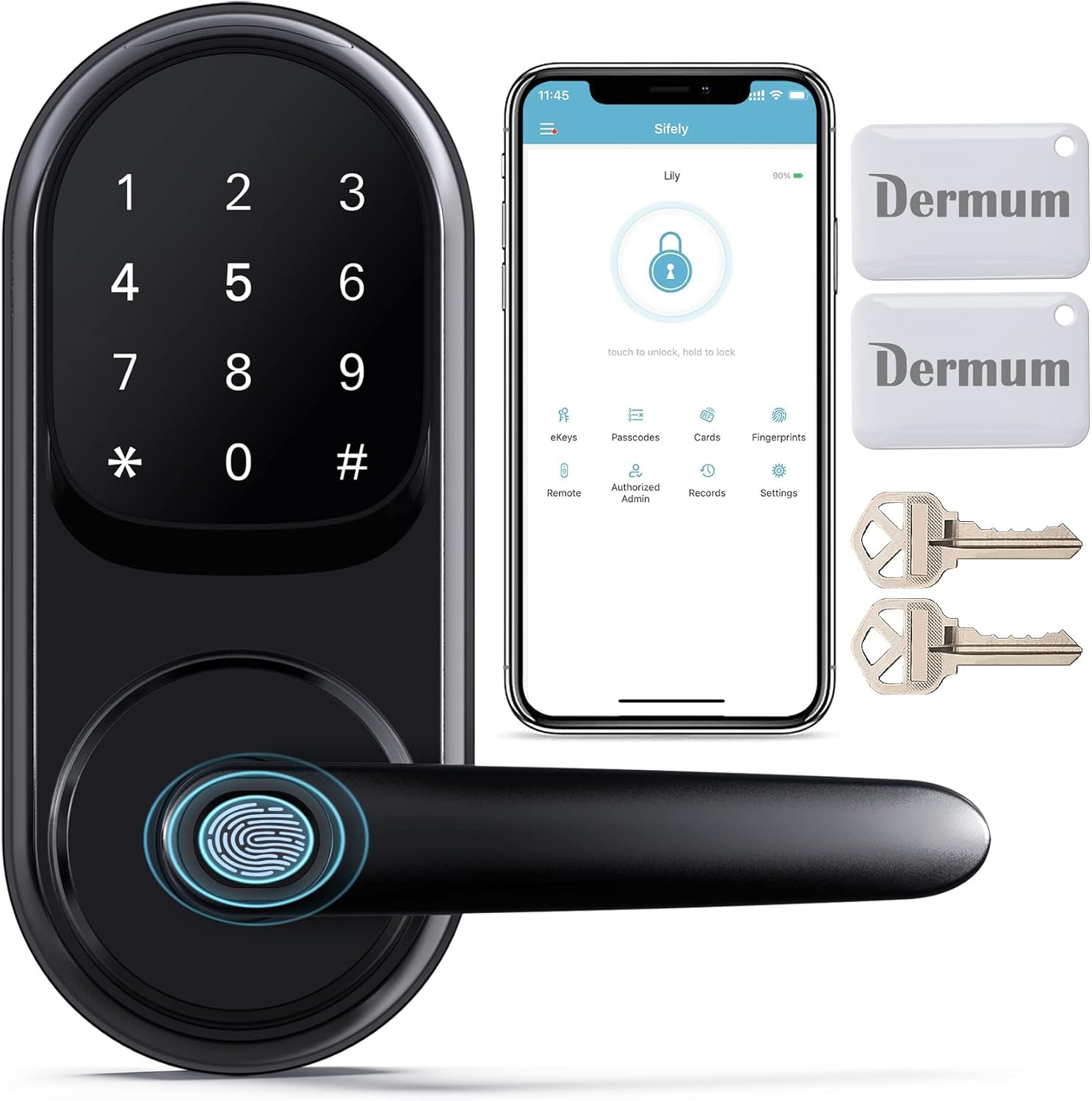 Buy Fingerprint Door Lock, Dermum Smart Locks for Front Door, Biometric Door Locks with Handle