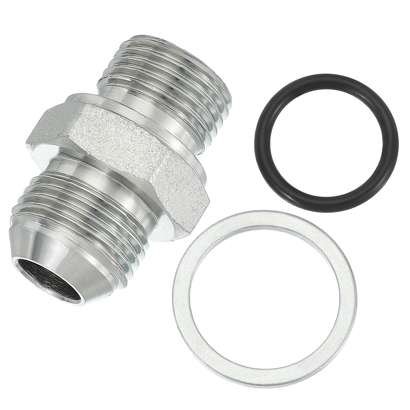 PATIKIL Hex Reducing Nipple Connectors Pipe Adapter 7/8" Male 37° Flare JIC x 1/2" g Male, Pipe Fitting Reducer Nipple Adapter Plated Steel Hydraulic Fitting