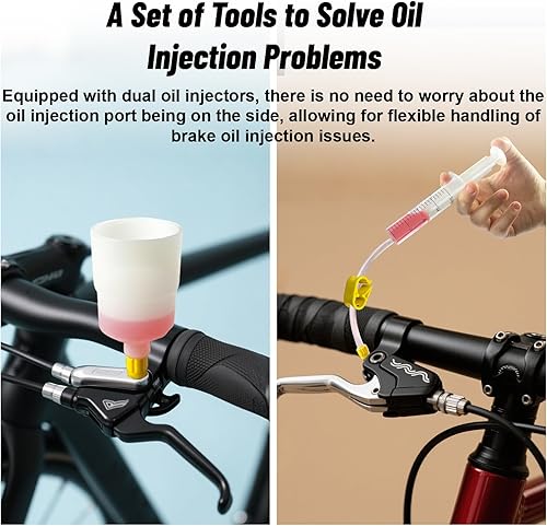 Miniatura 7 de Kit de purga de frenos, kit de purga de freno hidráulico de bicicleta que incluye aceite mineral de 5.1 fl oz para frenos de disco hidráulicos