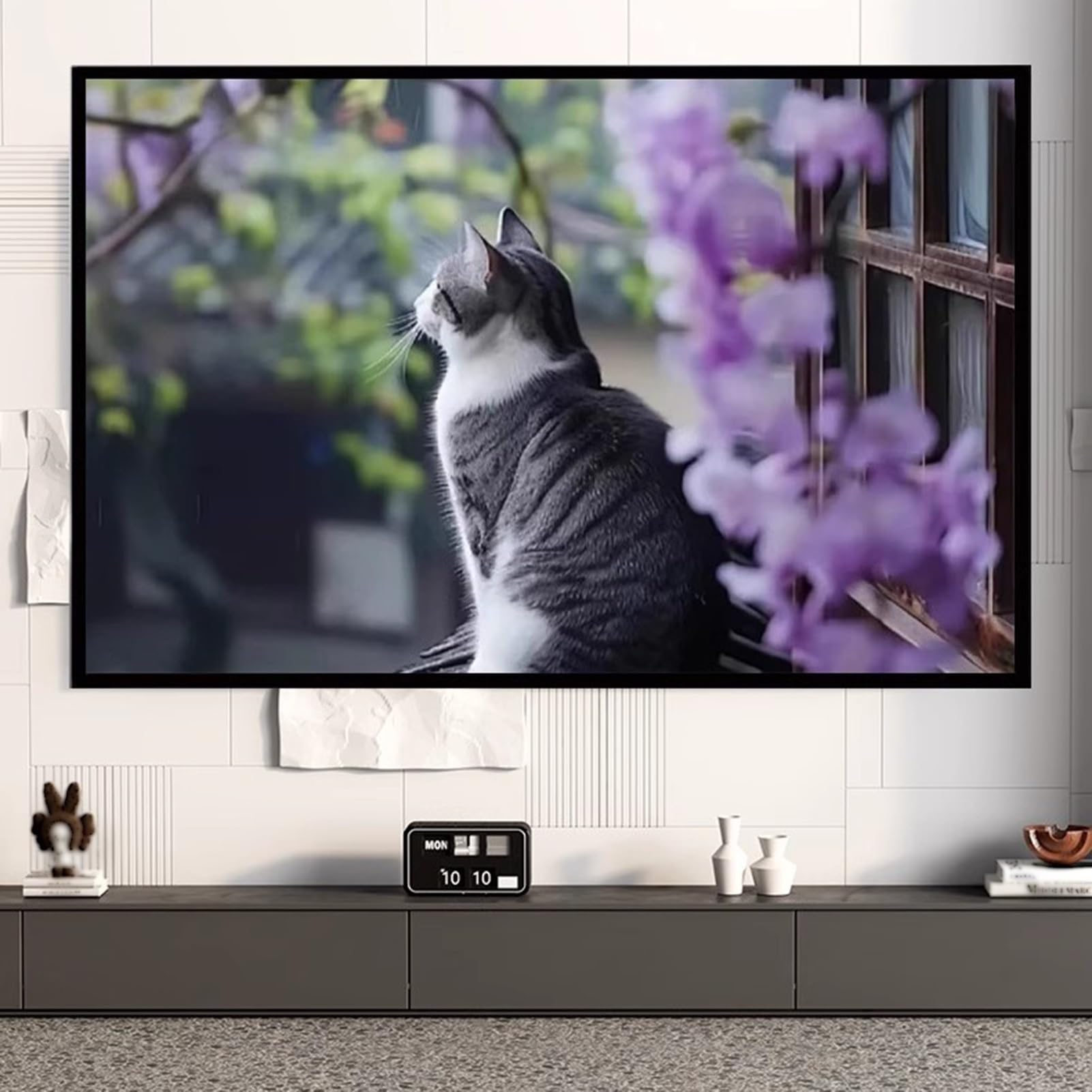 Schermo Cinematografico, Schermo di Proiezione Pieghevole Portatile HD 4K 16:9 da Esterni e Interni per Scuole, Cinema, Campeggio, Feste in Giardino(72inch/159x90cm)