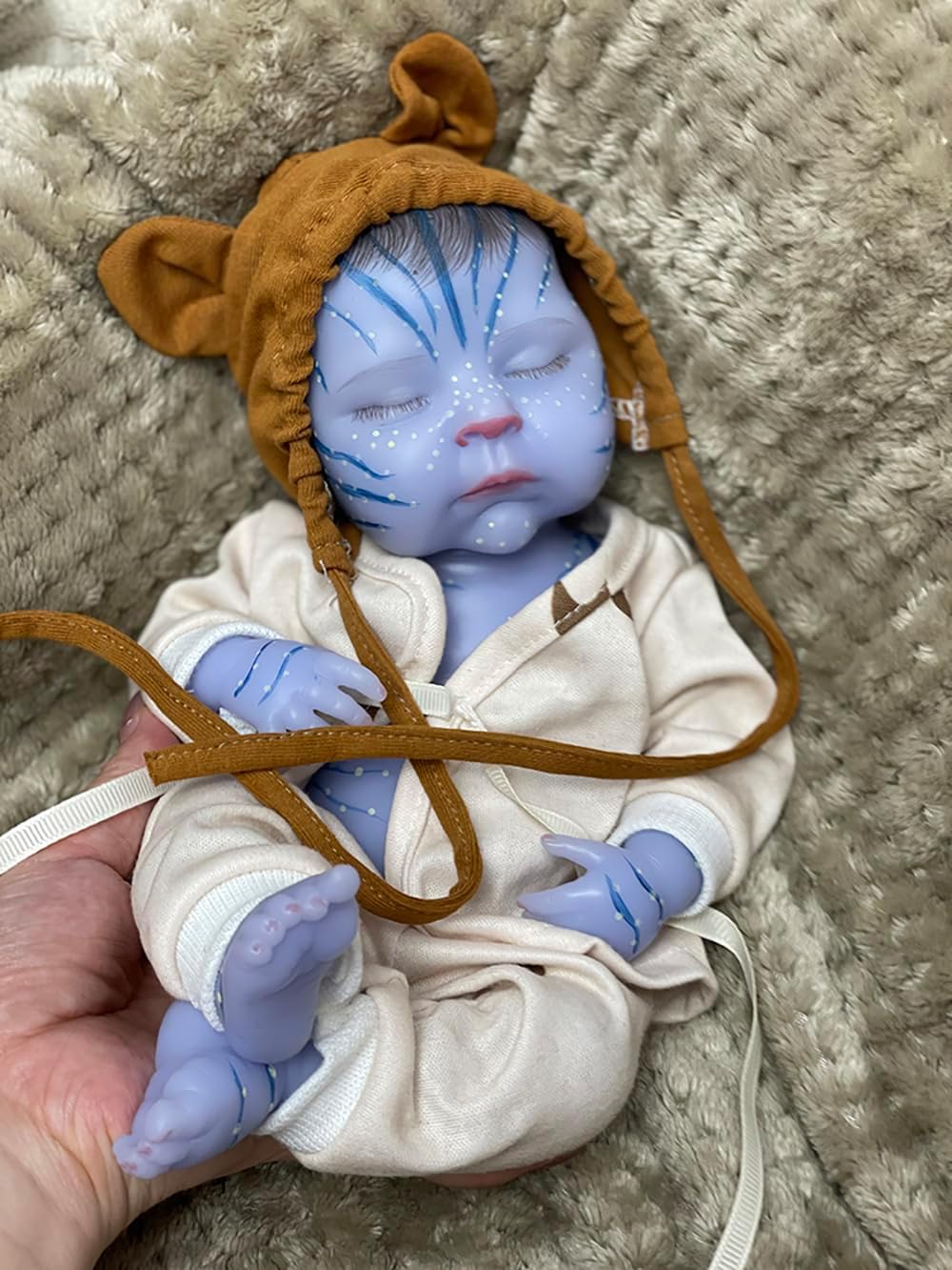 13 Inch Lifelike Avatar Silicone Baby Dolls Can Glow in The Dark Realistic Full Silicone Reborn Baby Doll Blue Boby Doll