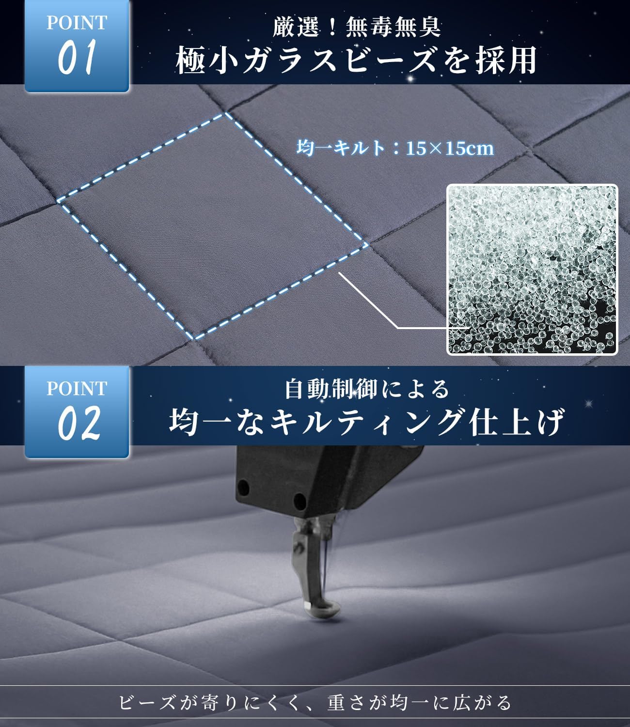 Marine Moon ウェイトブランケット 加重ブランケットで快眠 柔らかい 起毛加工 ポリエステル100％生地 重い毛布・布団