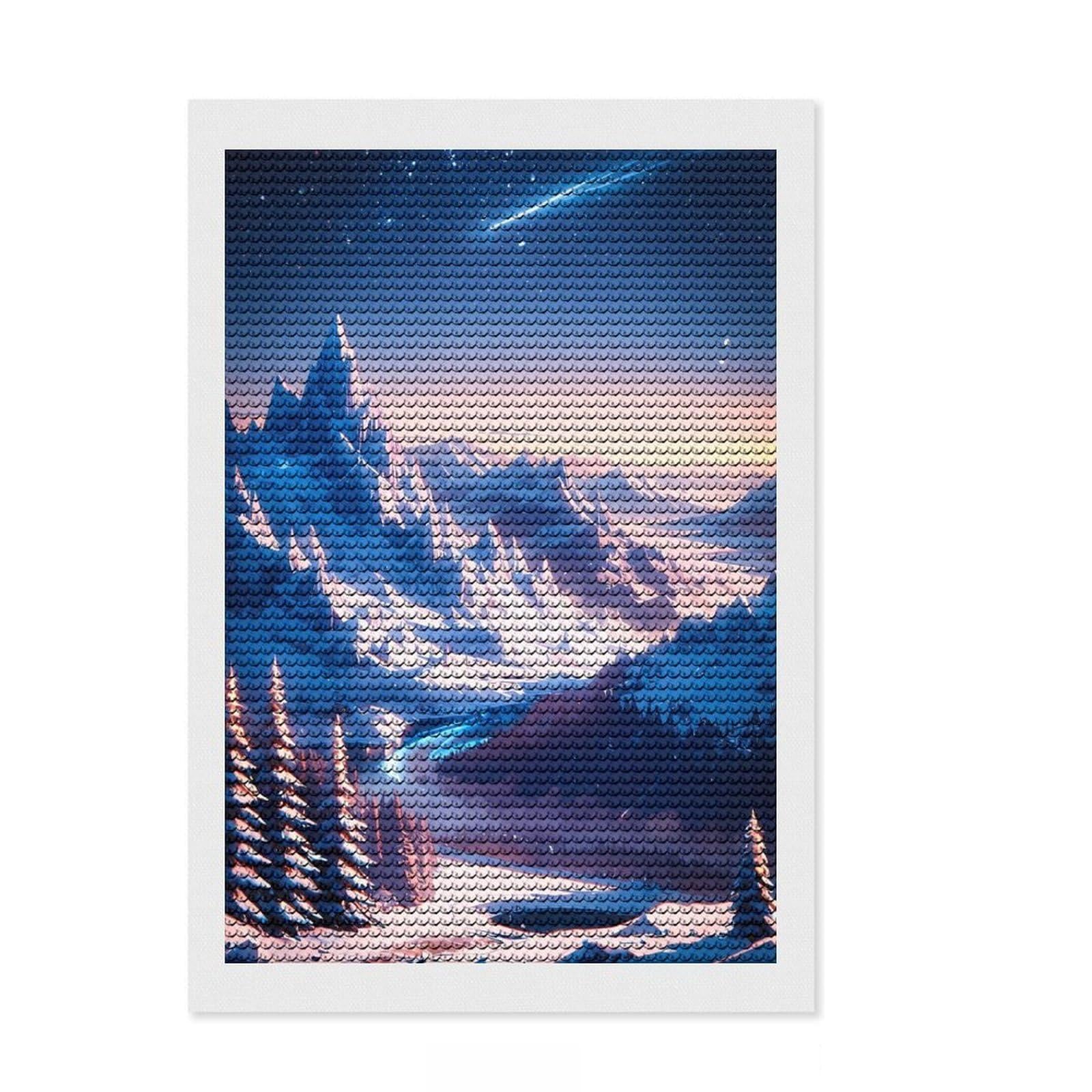 Junmoney Frozen Majesty Diamond Art Kit 8"x12", Simple to Start, with Tool Kit, Boho Decor, Gift Idea, Easy to Enjoy, Printed Canvas