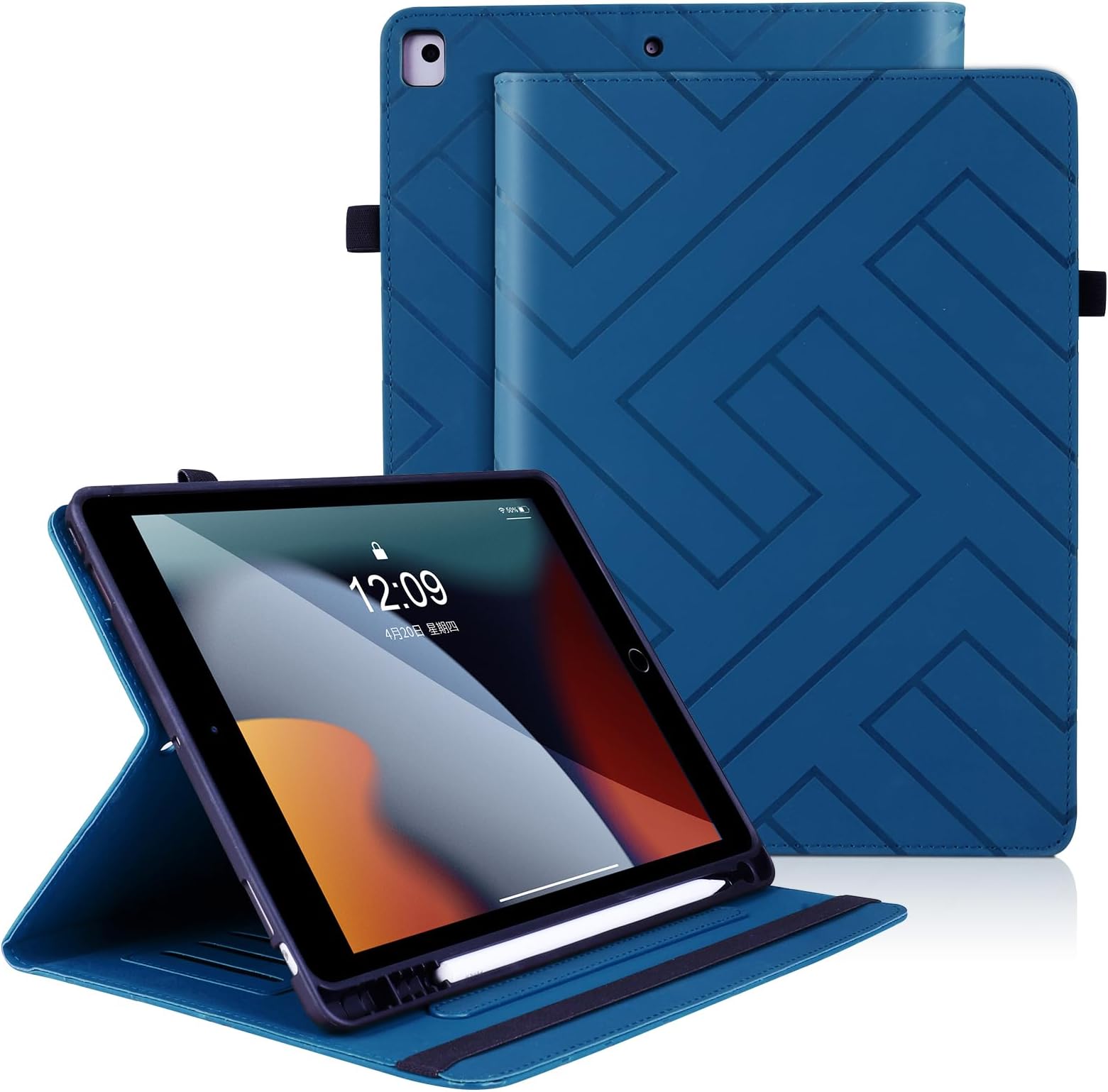 JETech Case voor iPad 9,7-Inch (6e/5e Generatie, 2018/2017) met Pencil Houder, Clear Transparant Achterkant Shell Slank Standaard Schokbestendig Tablet Hoes Cover (Lichtpaars