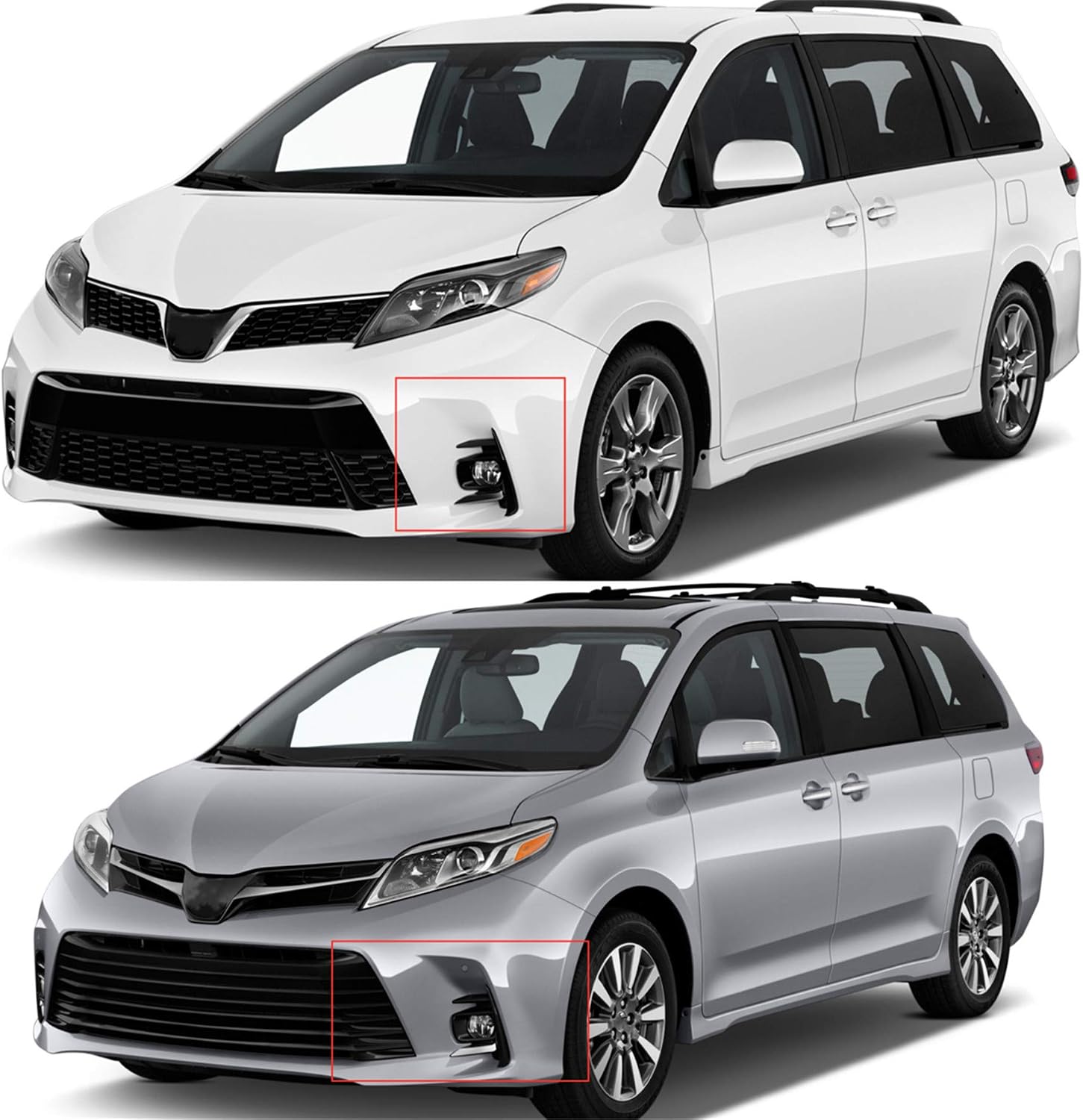 munirater Fog Light Lamp Assembly Passenger and Driver Side Replacement for Sienna (BASE/L/LE/SE/XLE/LIMITED) 2018-2019 with Bulbs+Front Bumper Fog Light Covers+Harness Switch Kit