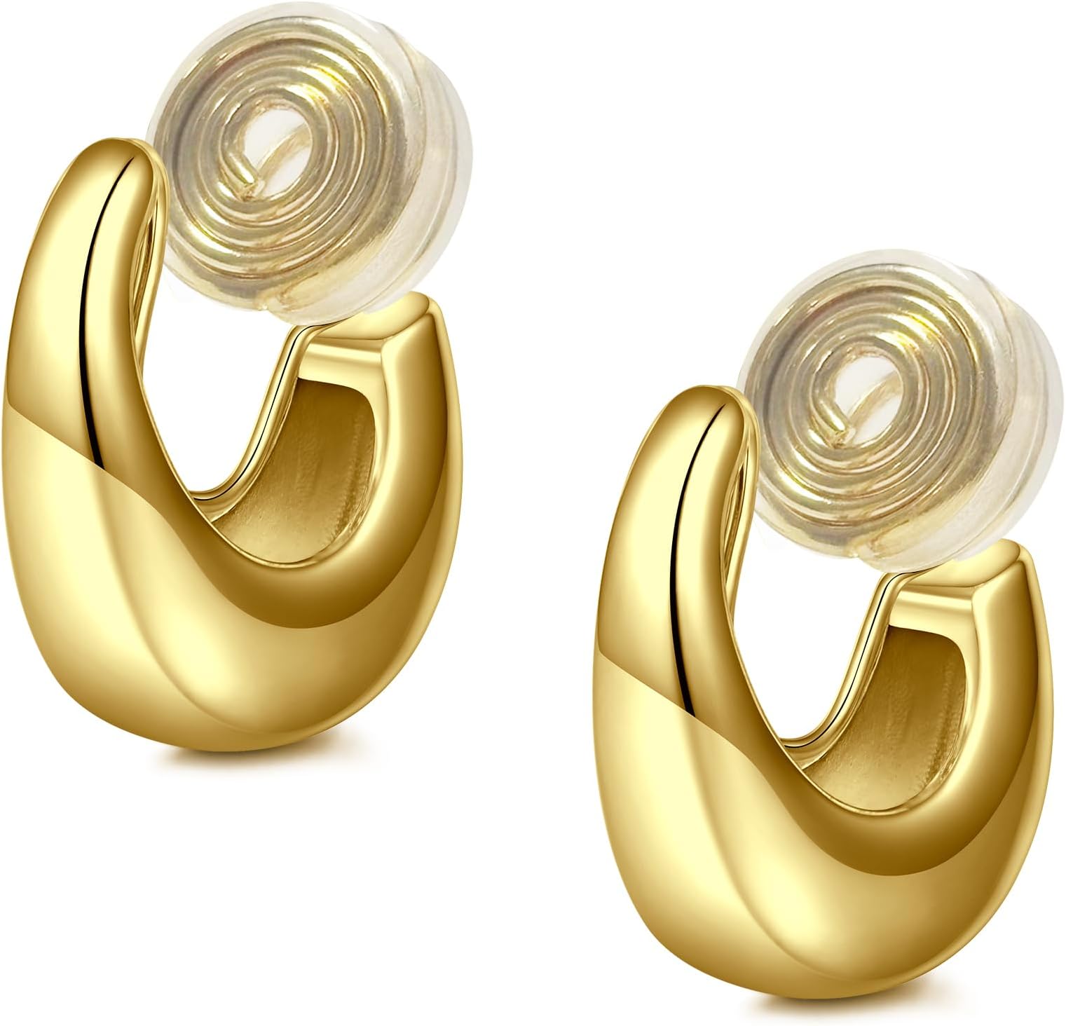 AVYRINGClip On Teardrop Earrings for Women Waterdrop Earrings Clip on Hoop Earrings non Piercing Chunky Gold Earrings Hoops Fake Earrings for Women