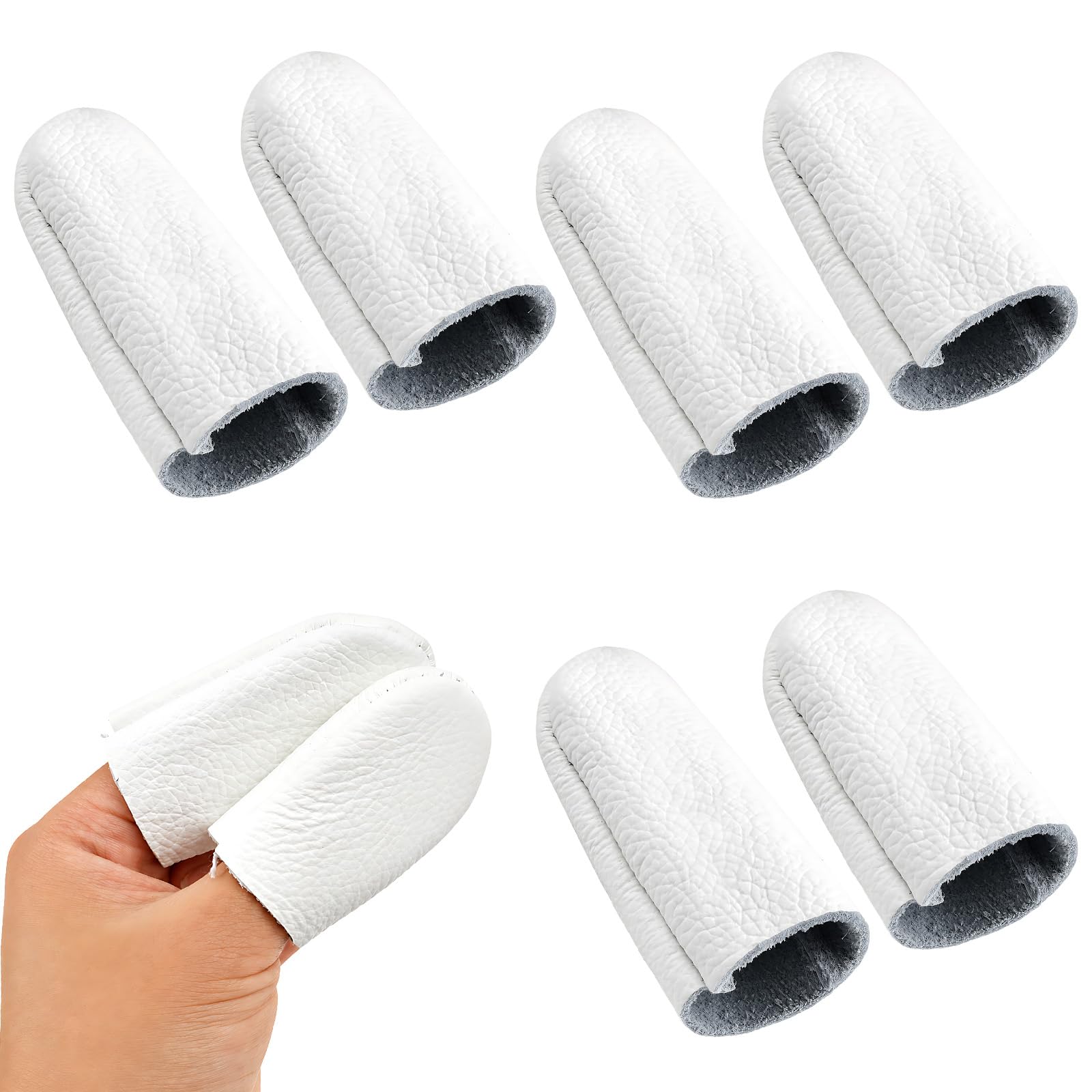 Fingerschutz aus Leder, 3 Paar, Nadelfilz, Stricken, Fingerhutschutz, Werkzeuge, Handarbeit, Finger, Daumenschutz, Handarbeit, Nähen, Stricken, Fingerschutz (zufällige Farbe)