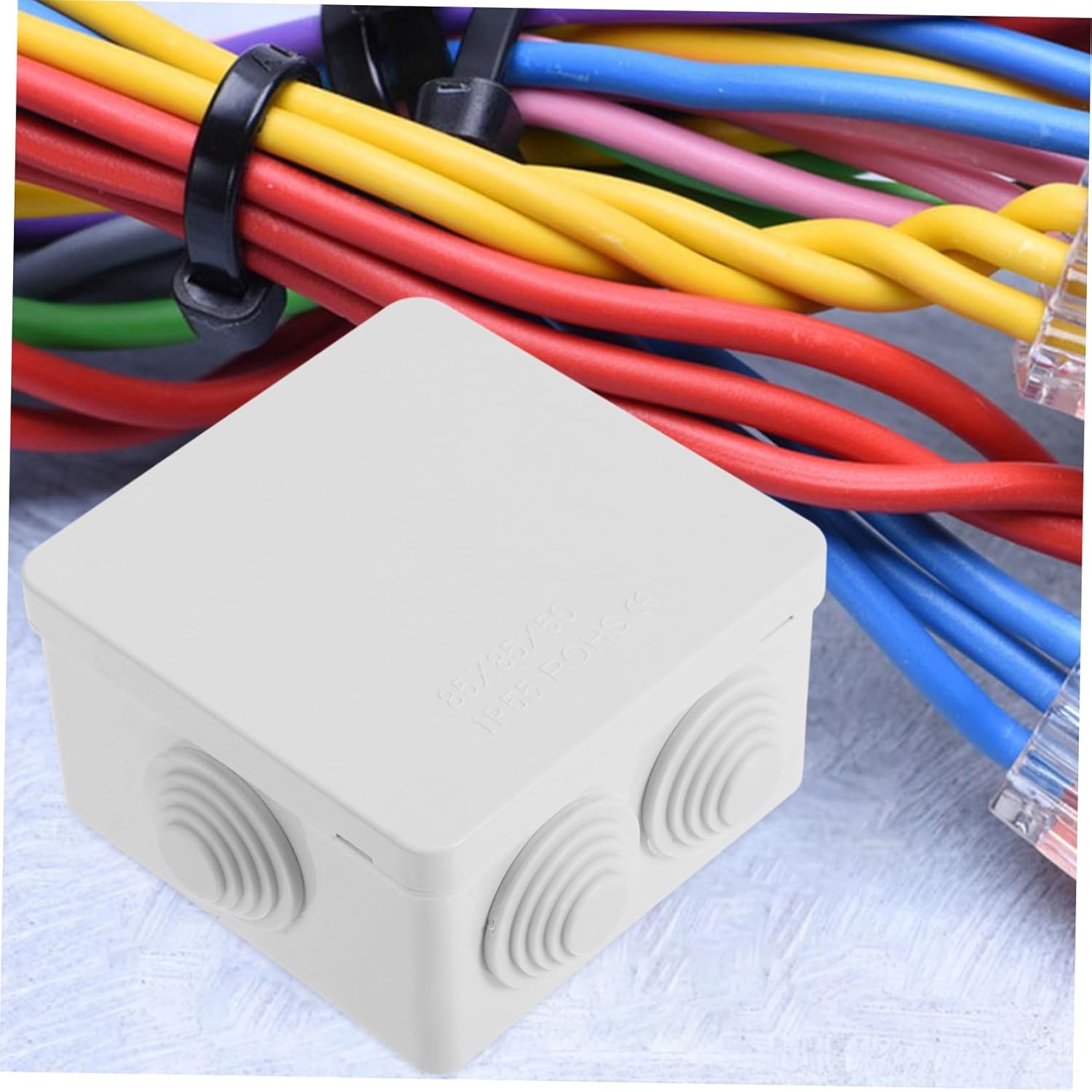 POPETPOP 10pcs Waterproof Electrical Junction Box with Rubber Plug Weatherproof Project Enclosure for Outdoor and Indoor Use for Security Cameras Power Supply