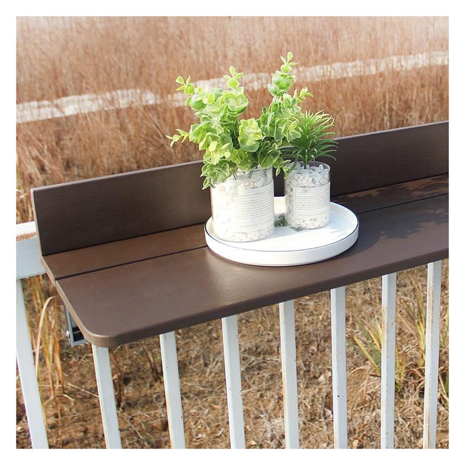 Barre de Balcon Pliante gain de place avec rail de terrasse suspendu