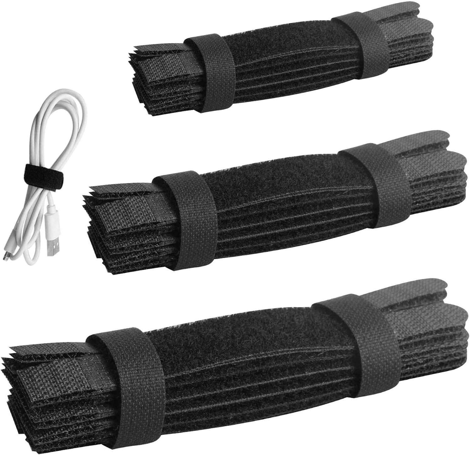 Outee 100 Pcs Cable Straps Cable Ties Reusable 11/6/5 Inch