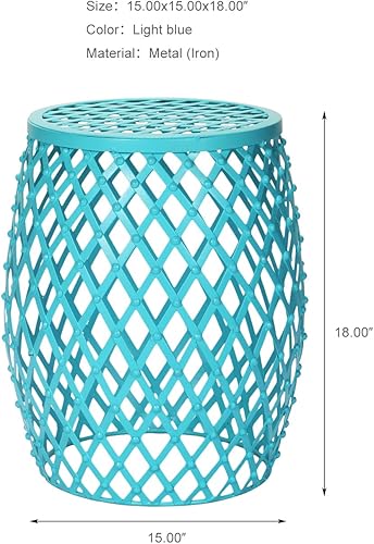 Miniatura 3 de Joveco Juego de 2 mesas decorativas de metal mesas auxiliares redondas anidadas juego de mesas auxiliares modernas taburetes decorativos para sala