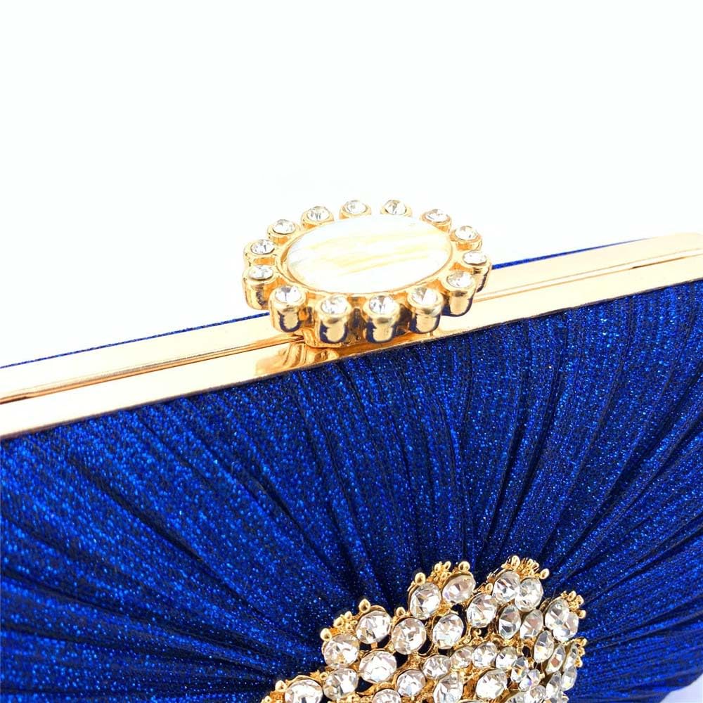 Bolsos de embrague para las mujeres Moda Cena Bolsa Plisada Artesanía Rhinestone Bolsa Cross Body Hombro Bolsas para Boda Prom Night out Fiesta