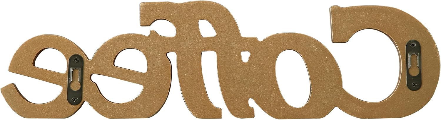 Vintage Coffee Signs for Coffee Station 14 Inch, Wall Hanging Distressed Finish Antique Wooden Sign Decor, Handmade Gold Letter Decor Sign for Kitchen Dining Room Tabletop Shelf