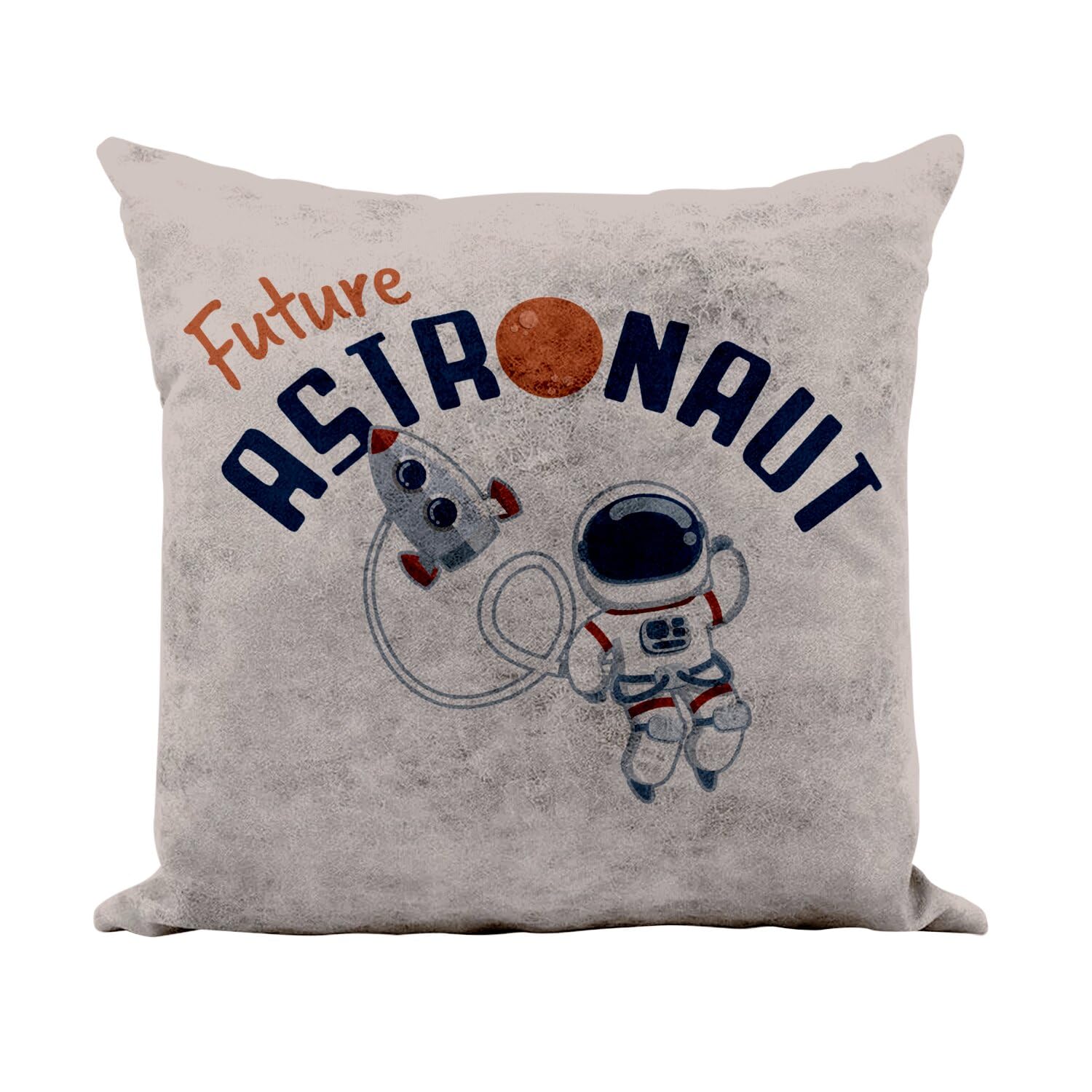 Coussin similicuir camel 40x40 future astronaut deco design espace lune