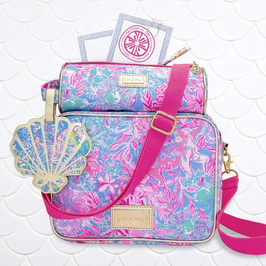 Lilly Pulitzer Insulated Lunch Box for Women, Cute Lunch Cooler Bag with Adjustable/Removable Shoulder Strap, Viva La Lilly