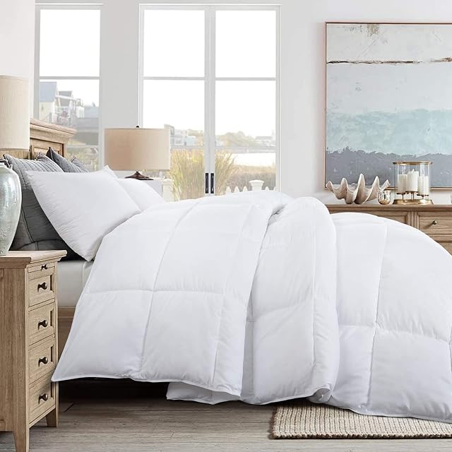 EDS Duck Feather Down Duvet Quilt 13.5 TOG Double 200 x 200cm Luxury Duck Feather Duvet Piped Edges Prevents Allergy and Mites Super Soft Hotel Quality (Double-200x200cm)