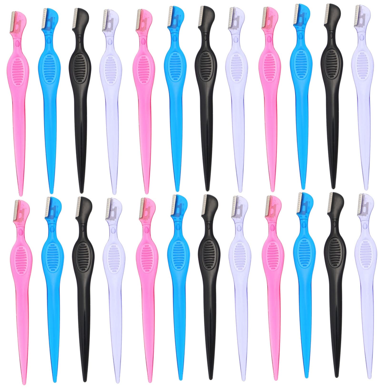 Healeved 72pièces Outils De Taillage Des Sourcils Rasoirs Multipurpose Pour Visage Kit De Acier Avec Couvercles De Rouge Bleu Noir