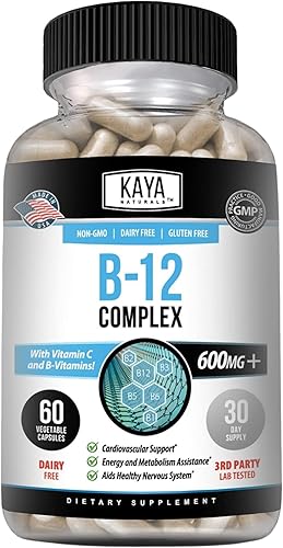 Miniatura 18 de Kaya Naturals Complejo B-12 Suplemento multivitamínico para mujeres y hombres potenciador de energía y metabolismo Vitamina del complejo B