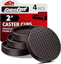 Ezprotekt Furniture Coasters 4 Casters, Φ 51 mm Non-Slip Furniture Pads for Hardwood Floors, Round Non-Slip Rubber for Furniture, Non-Slip Floor Protectors, Brown