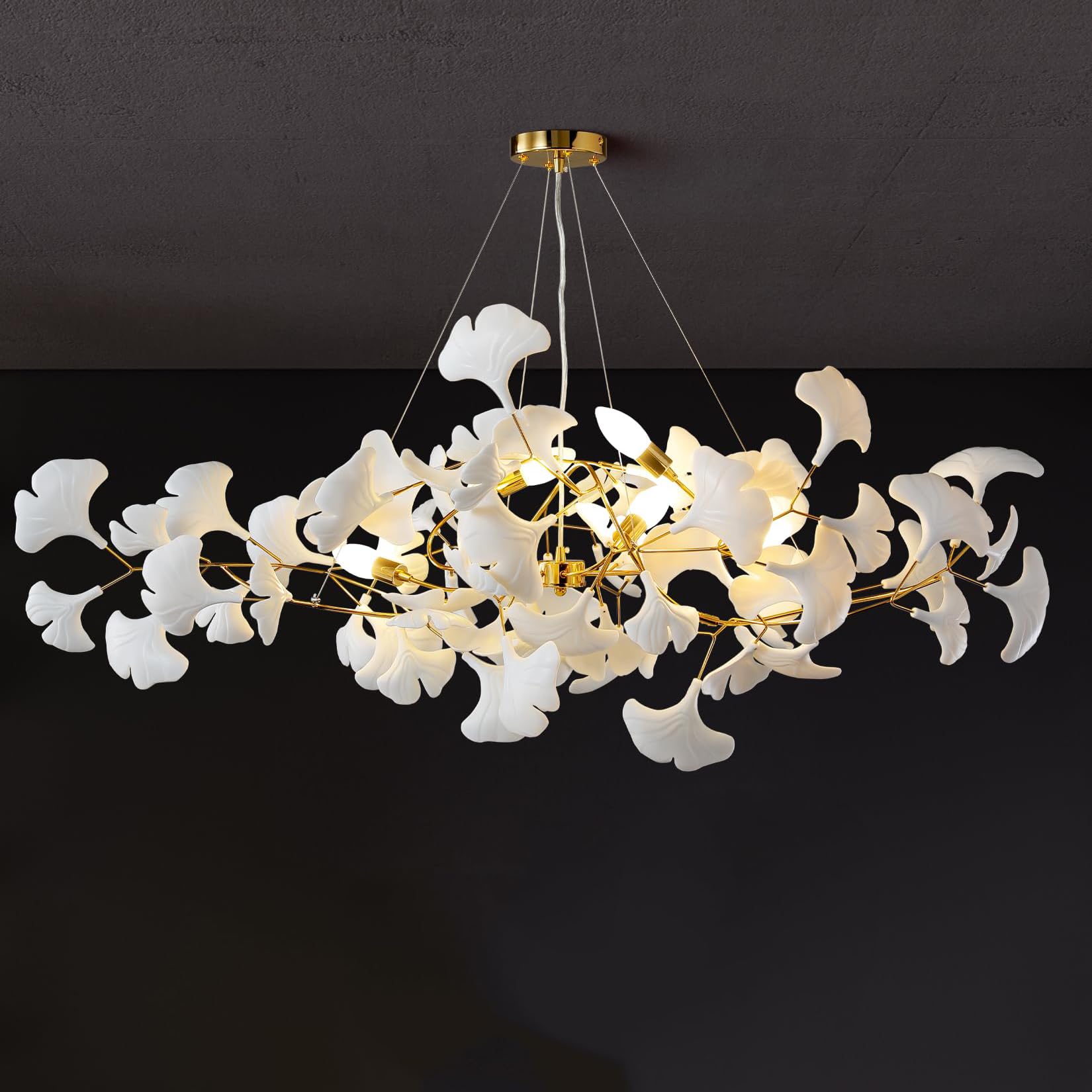 GANGUIO Modern Luxury Gold Branch Chandelier, 5-Light, L100CM*W40CM*H40CM, Dining Room, Living Room, Kitchen Island