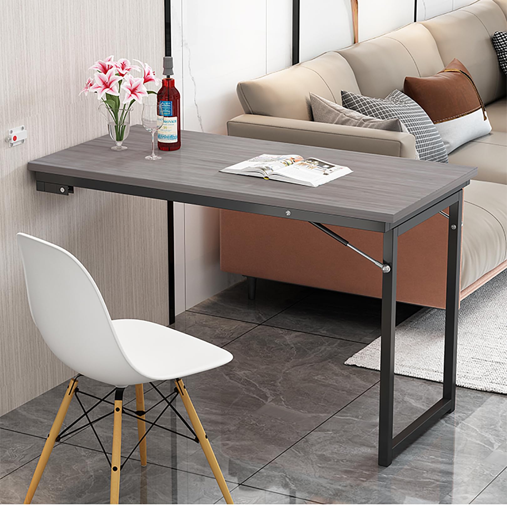 Table murale pliable - Bureau gain de place pour petite pièce et studio