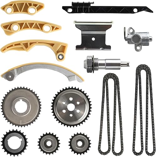PUENGSI Kit de cadena de distribución del motor tensor compatible con 2.0L 2.2L 2.4L 3.0L Buick Chevy Pontiac SAAB Saturn Riel guía de eje de