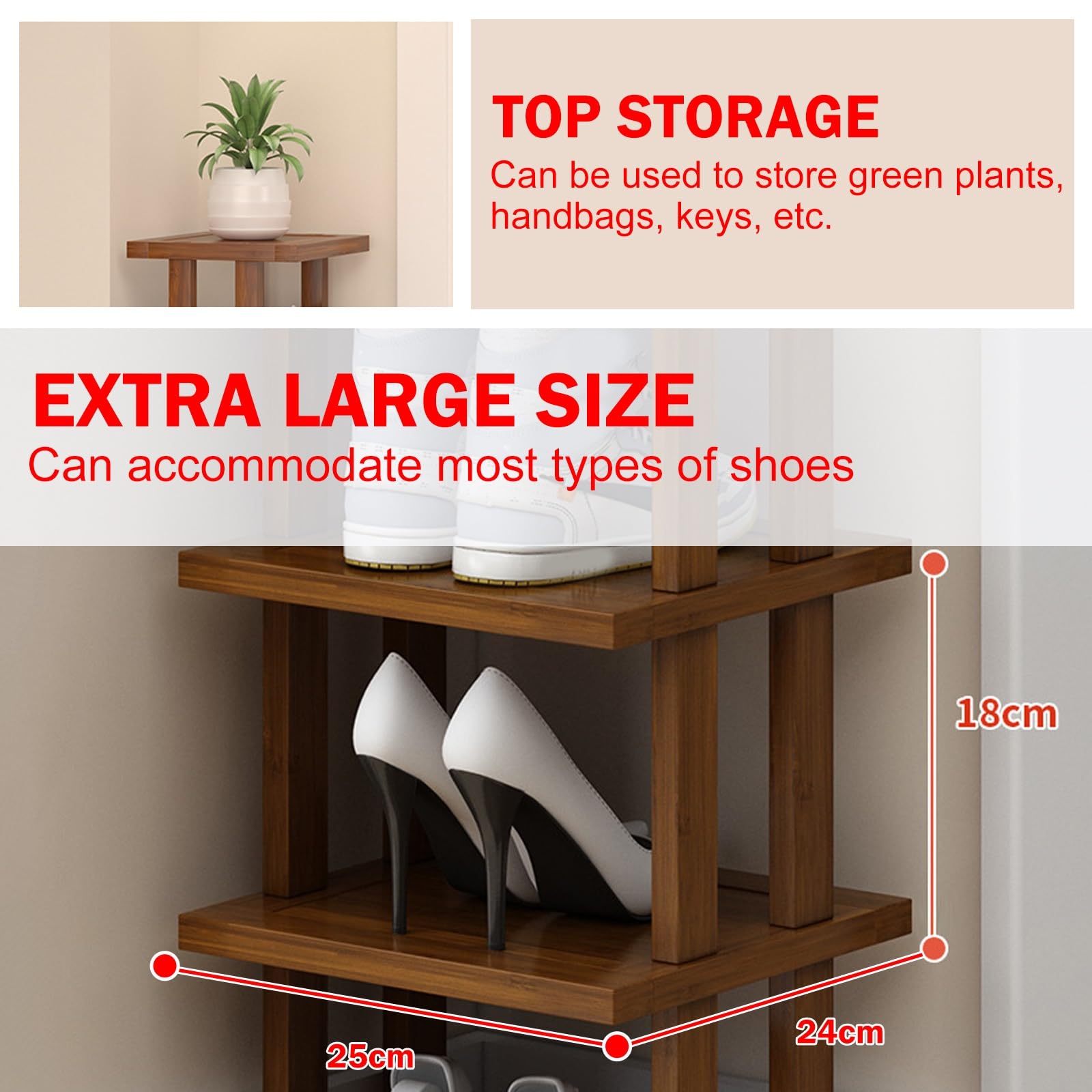 Porta Scarpe Verticale, Scarpiera Aperta, Scarpiera Alta e Stretta, Portascarpe Alto e Stretto for Ingresso, Dormitorio, Sotto Il Letto, Scarpiere Salvaspazio