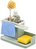 simplywire – Sink TidyCaddy – Kitchen Sink Organiser – Removable Drip Tray – Non-Slip - Sage Green & White