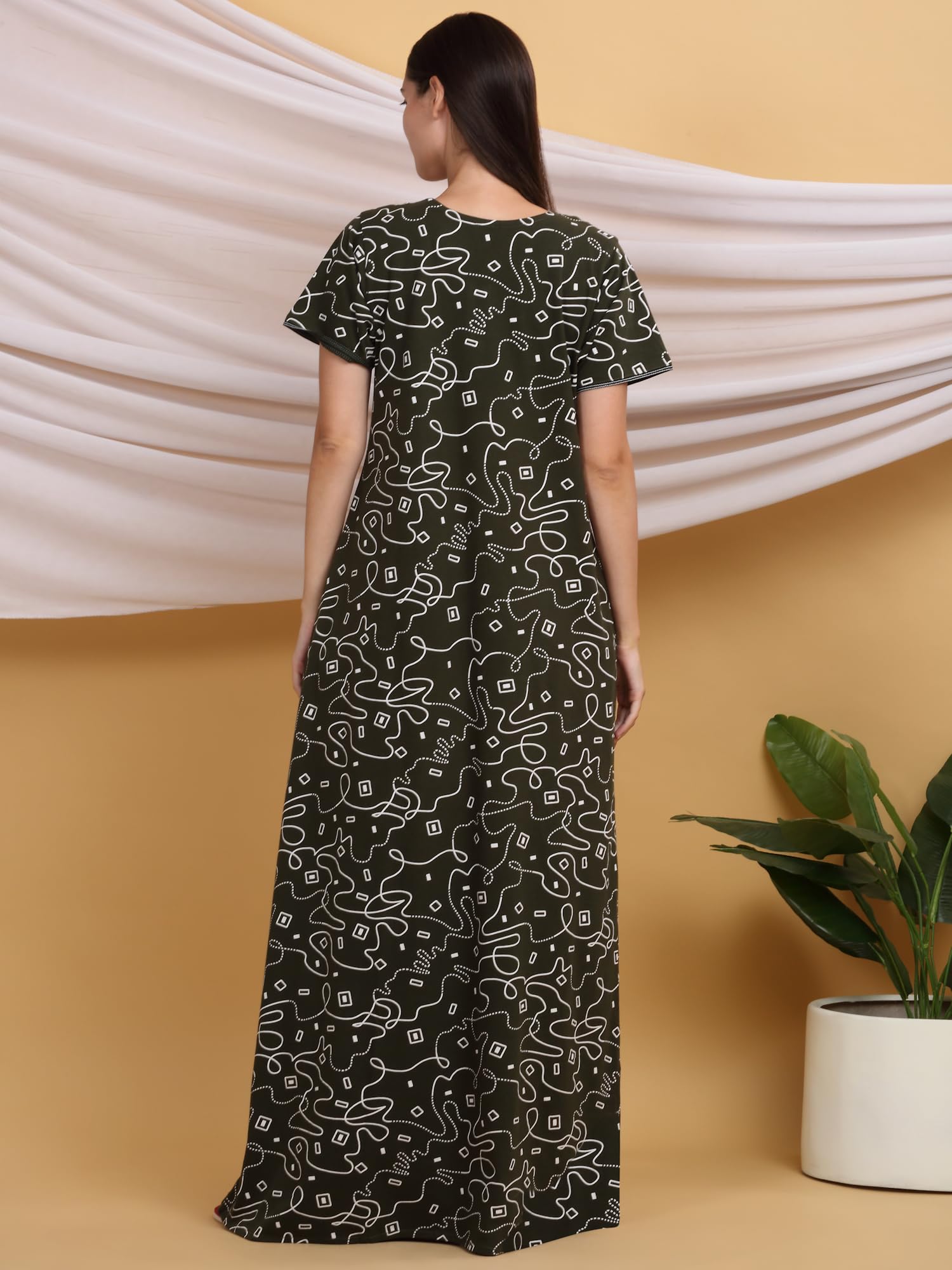 Sweet Dreams Damska bawełniana sukienka nocna Maxi Casual